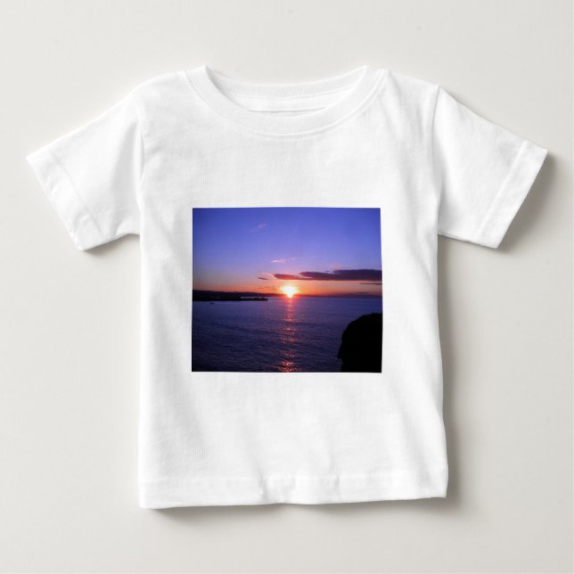 Camiseta Para Bebê Nascer do sol da manhã (Frente)