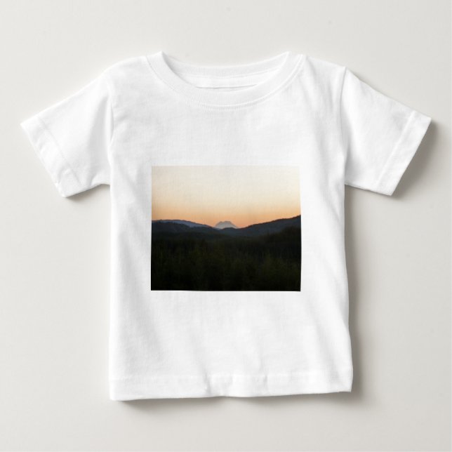 Camiseta Para Bebê Nascer do sol do Monte Rainier (Frente)