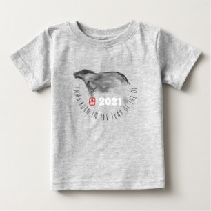 Camiseta Para Bebê Nascer em OX China Ano Novo 2021 Baby Tee