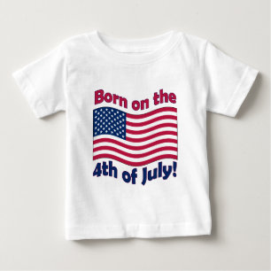Camiseta Para Bebê Nascer no 4o do t-shirt	da criança de julho