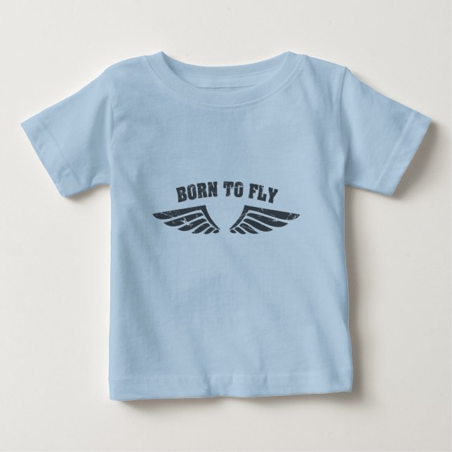 Camiseta Para Bebê Nascer Para Asas De Voo (Frente)