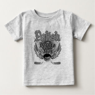 Camiseta Para Bebê Nascer Para Jogar (Polonês)