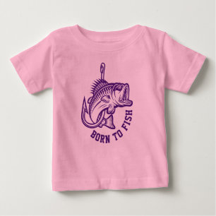 Camiseta Para Bebê Nascer Para Peixe