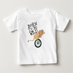 Camiseta Para Bebê Nascer Para Ser Leão Selvagem