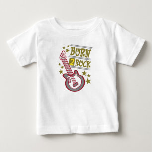 Camiseta Para Bebê Nascer rock violão, guitarrista design