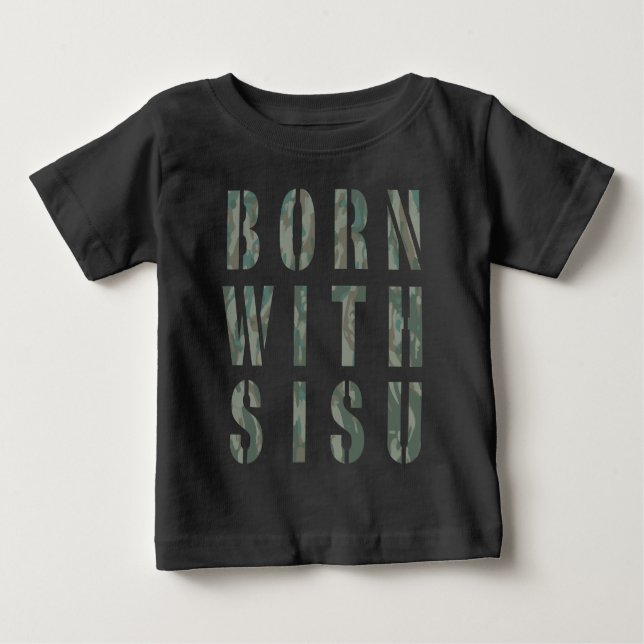 Camiseta Para Bebê Nascido com Sisu Camo 1 (Frente)