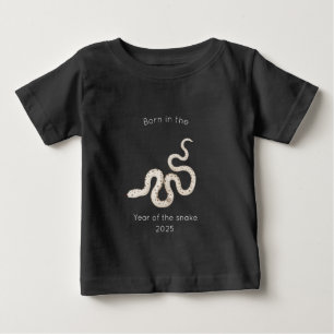Camiseta Para Bebê Nascido no Ano da Serpente Preto