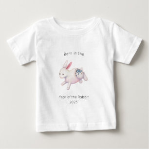 Camiseta Para Bebê Nascido no Ano do Coelho Zodíaco Chinês