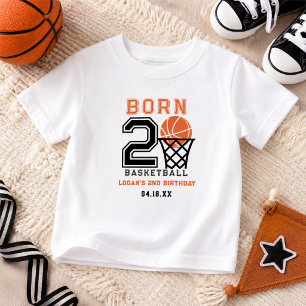 Camiseta Para Bebê Nascido para Basquete 2º Aniversário do Menino E