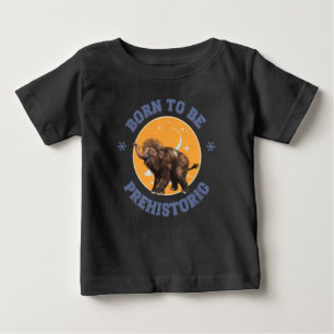 Camiseta Para Bebê Nascido para Ser Bebê Mamute Lanoso Pré-Histórico