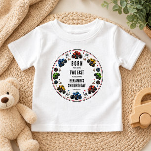 Camiseta Para Bebê Nascidos para Crescer Dois Caminhões Monstros Velo