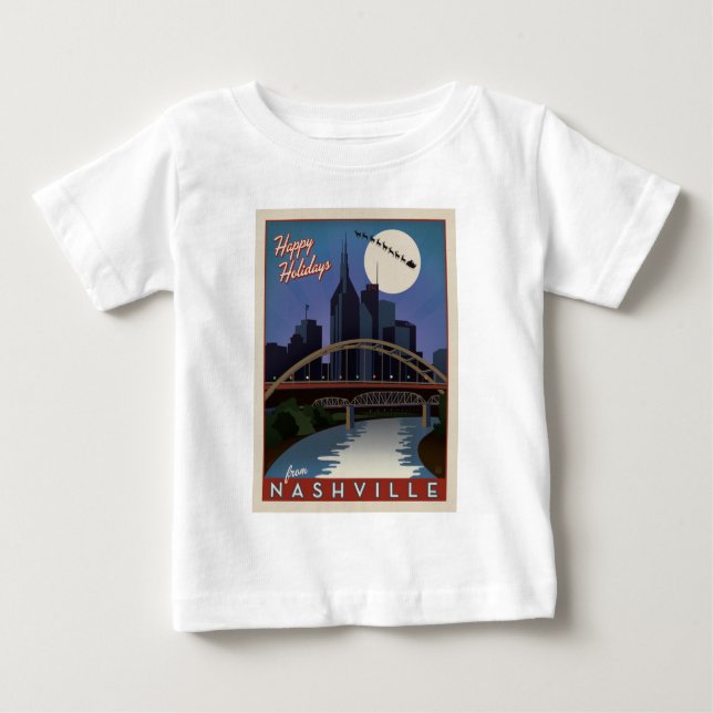 Camiseta Para Bebê Nashville Skyline (Frente)
