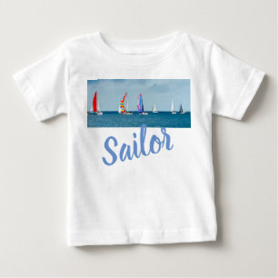 Camiseta Para Bebê Natação Marinha Pacífica do Barco, Destino do Dest
