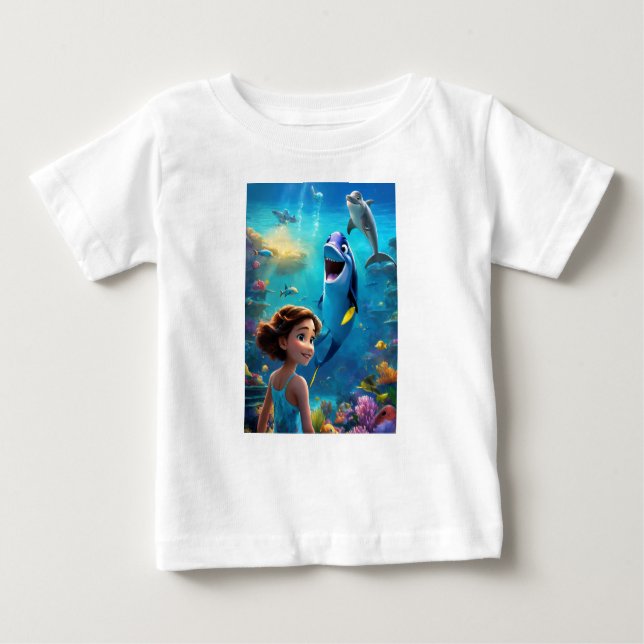 Camiseta Para Bebê Natação Sorri Tee (Frente)