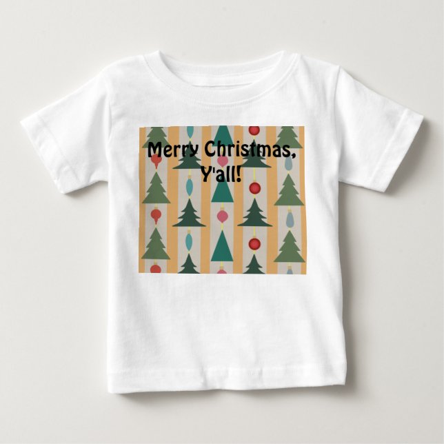 Camiseta Para Bebê Natais vintages (Frente)