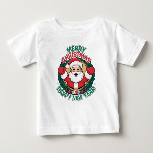 Camiseta Para Bebê Natal (Frente)