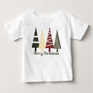 Camiseta Para Bebê Natal 1: Árvores Feliz Natal Creeper