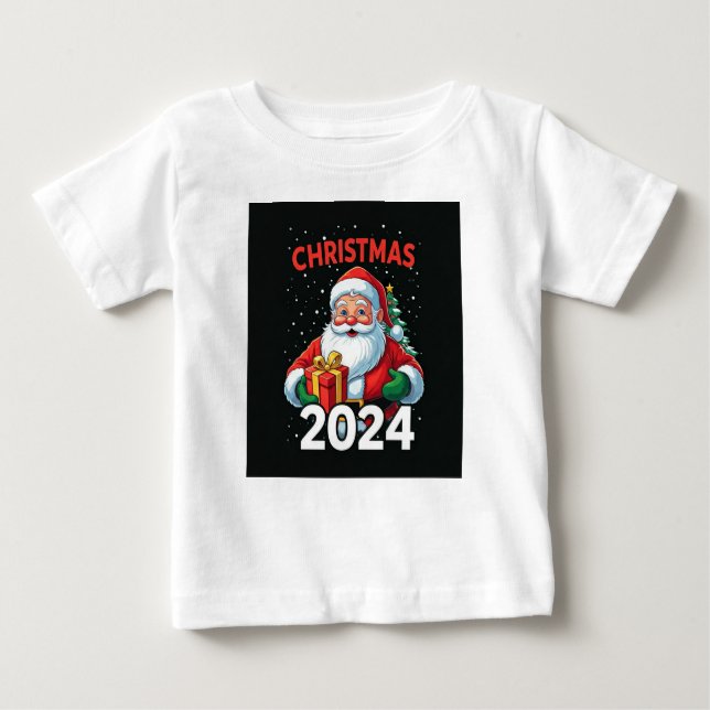 Camiseta Para Bebê Natal 2024 (Frente)