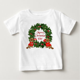 Camiseta Para Bebê Natal canadense