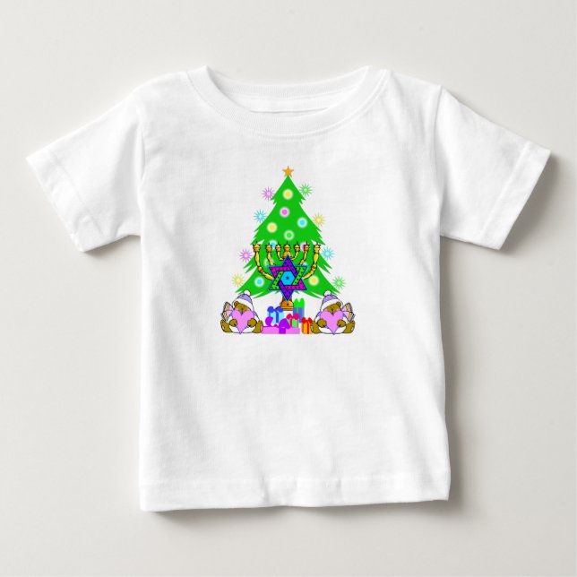 Camiseta Para Bebê Natal & Chanukah (Frente)
