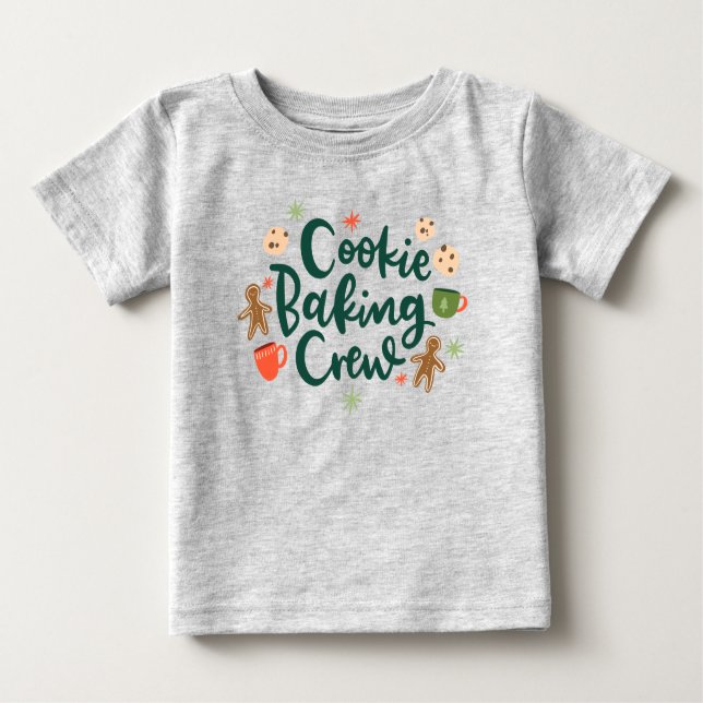 Camiseta Para Bebê Natal Cookie Crew Holiday Baking T Shirt (Frente)