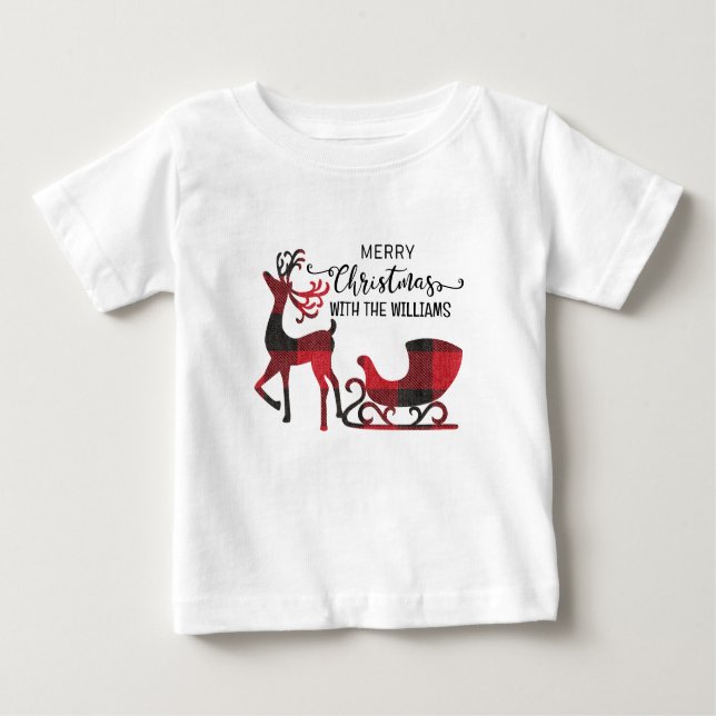 Camiseta Para Bebê Natal da Família Correspondente | Moderno Personal (Frente)