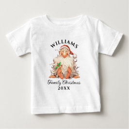 Camiseta Para Bebê Natal da Família de Papais noeis Retroativos com N