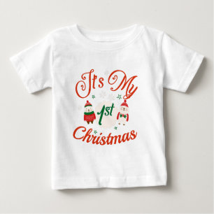 Camiseta Para Bebê Natal de 1rua do bebê
