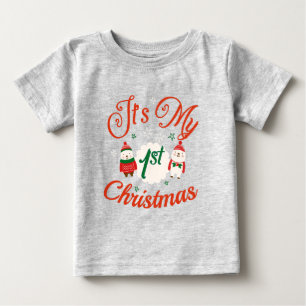 Camiseta Para Bebê Natal de 1rua do bebê