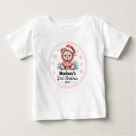 Camiseta Para Bebê Natal de 2025 para o bebê personalizado com camise