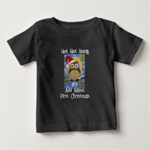 Camiseta Para Bebê Natal de Hoot Owl 1rua