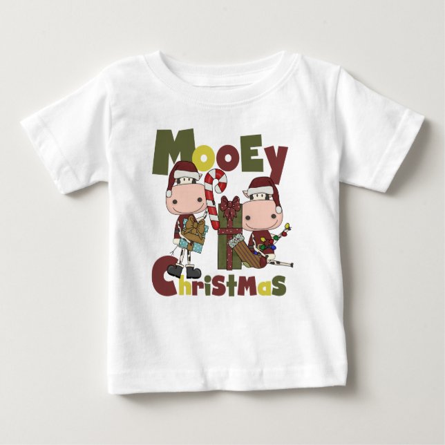 Camiseta Para Bebê Natal de Mooey (Frente)