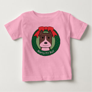 Camiseta Para Bebê Natal de Pitbull