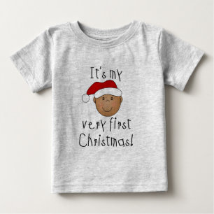 Camiseta Para Bebê Natal do African American Boy 1rua
