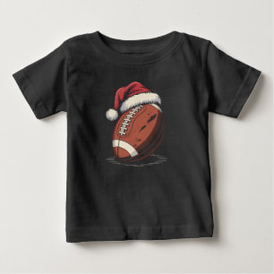 Camiseta Para Bebê Natal do American Futebol Santa Hat Esportivo