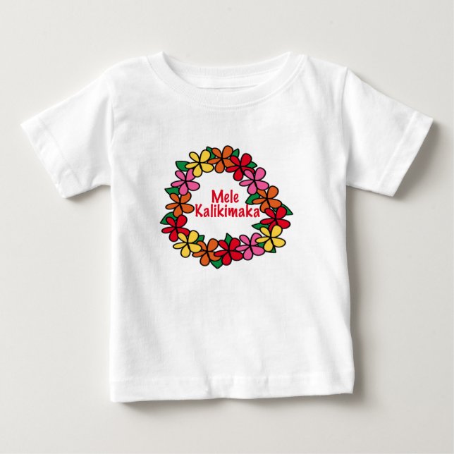 Camiseta Para Bebê Natal do Hawaiian dos leus (Frente)