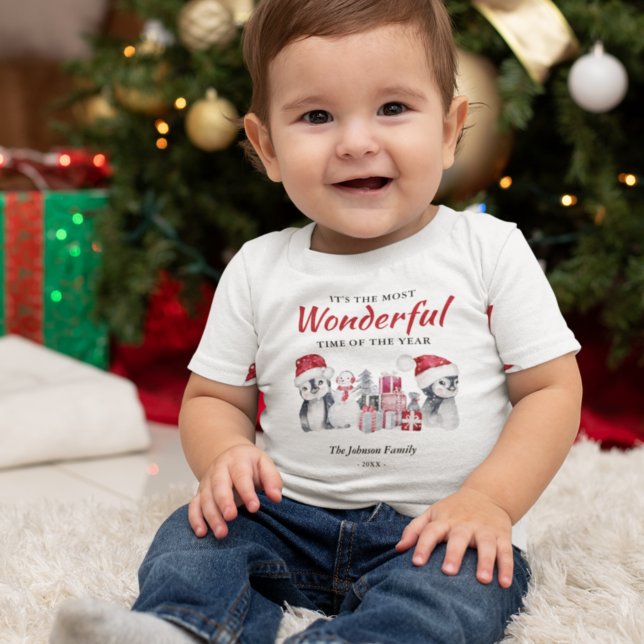 Camiseta Para Bebê Natal do inverno Themed (Criador carregado)