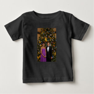Camiseta Para Bebê Natal do Presidente Barack Obama e Michelle