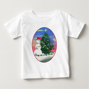 Camiseta Para Bebê Natal do Snowman