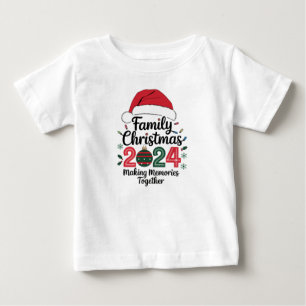 Camiseta Para Bebê Natal em Família 2024 Criando Memórias Juntos
