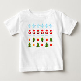 Camiseta Para Bebê Natal em Pixel Art