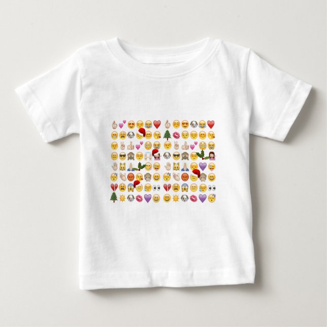 Camiseta Para Bebê natal emojis (Frente)