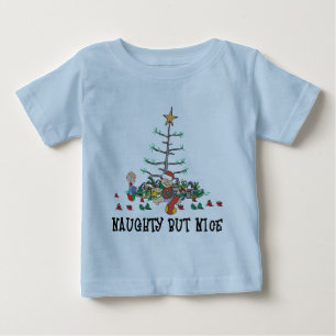Camiseta Para Bebê Natal engraçado do bebê