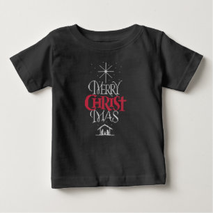 Camiseta Para Bebê Natal feio CRISTO religioso feito malha da