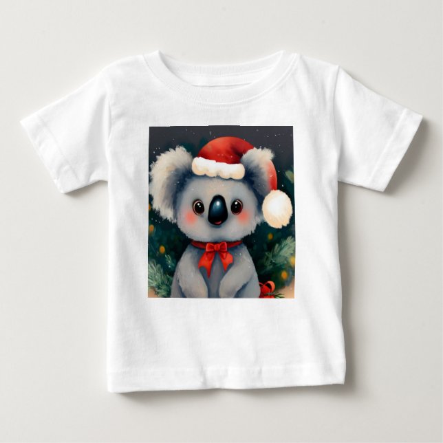 Camiseta Para Bebê Natal Koala 1 (Frente)