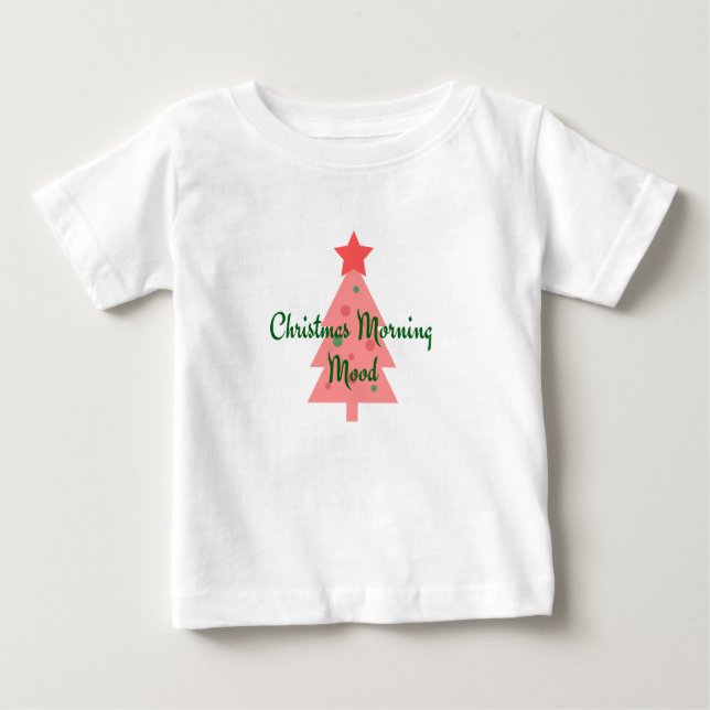 Camiseta Para Bebê Natal Manhã Bebê Topo (Frente)