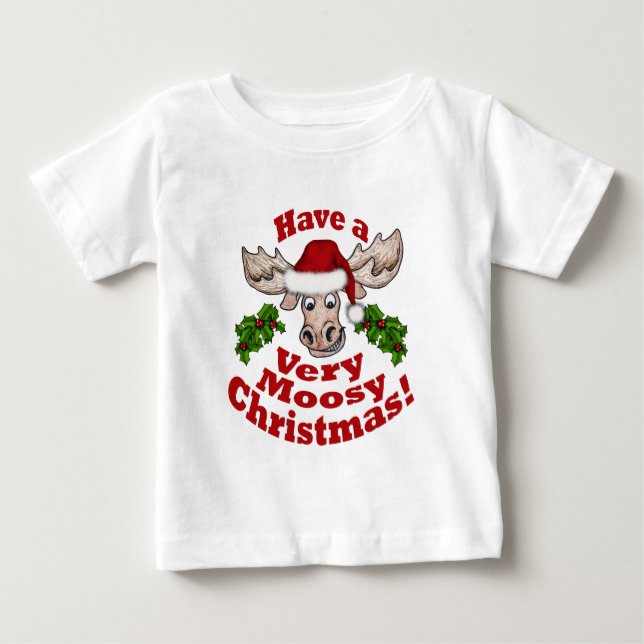 Camiseta Para Bebê natal moosy (Frente)
