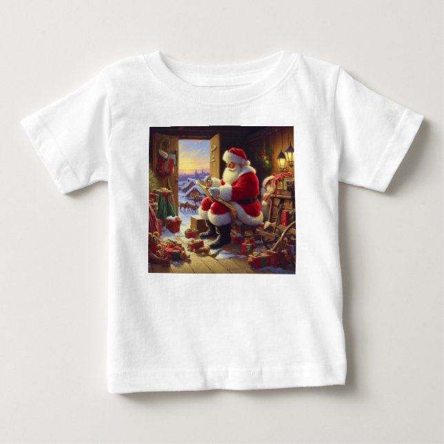 Camiseta Para Bebê Natal Papai Noel 2 (Frente)