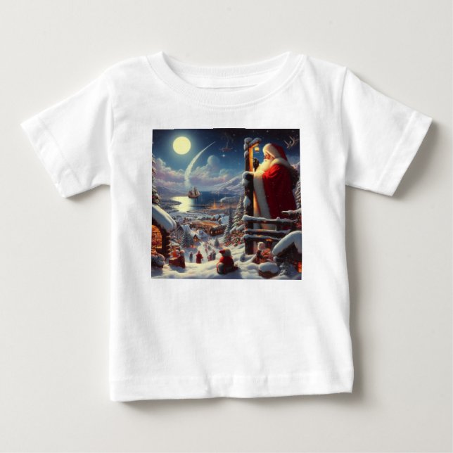 Camiseta Para Bebê Natal Papai Noel 5 (Frente)