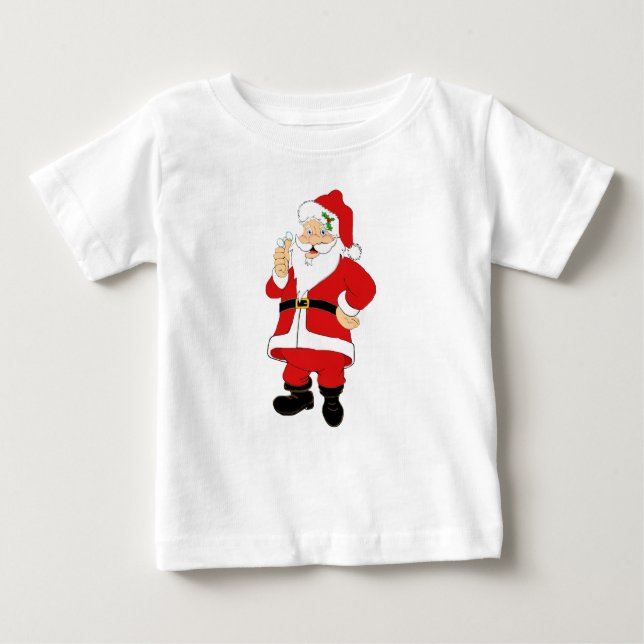 Camiseta Para Bebê Natal para Papais noeis sorridentes (Frente)